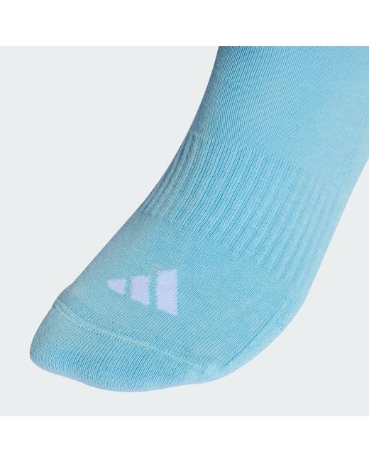 Adidas Blue 3-Stripes Cushioned Crew Socks 3 Pair Pack