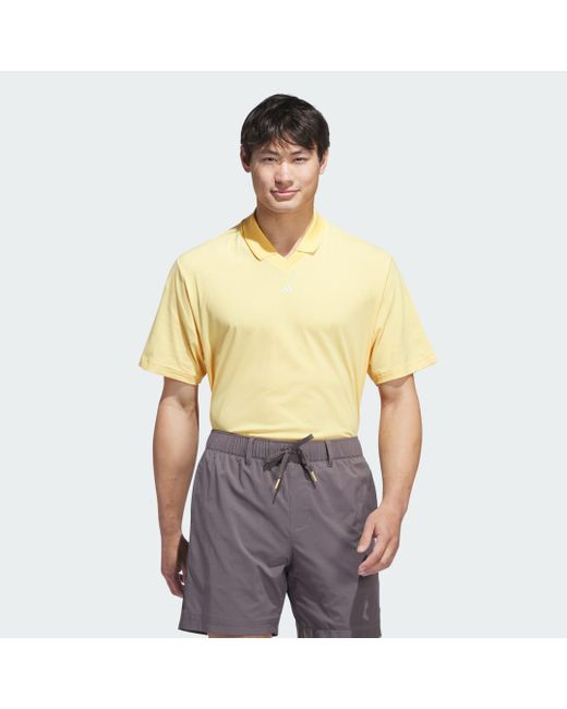 Adidas Yellow Ultimate365 Twistknit Piqué Polo Shirt for men
