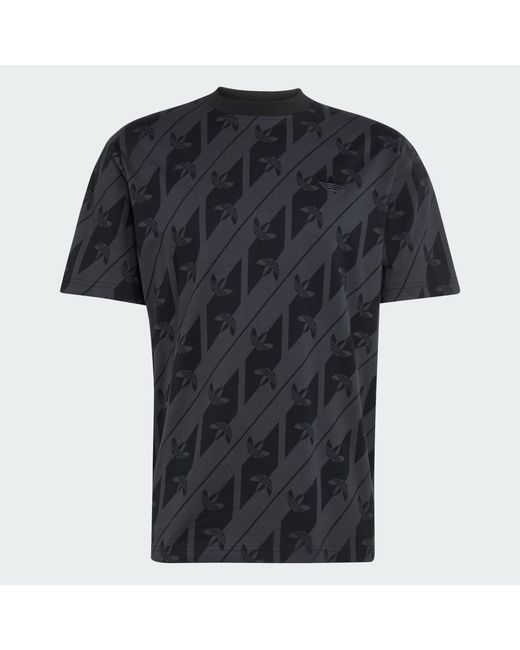 Adidas Black Monogram Aop T-Shirt for men