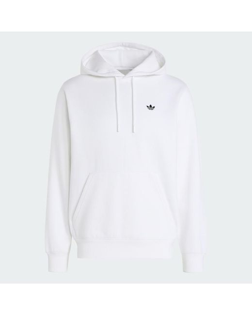 Adidas White Trefoil Essentials Hoodie for men