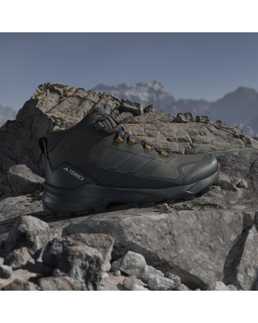 Adidas Black Terrex Skychaser Ax5 Mid Gore-Tex Hiking Shoes for men