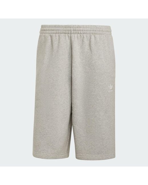 Adidas Gray Trefoil Essentials Shorts 12 Inch for men