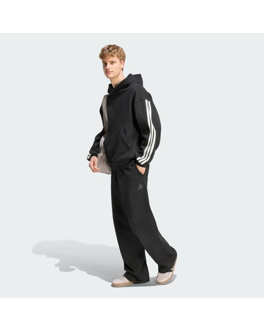 Adidas Black Kit Small Logo Wide Joggers for men