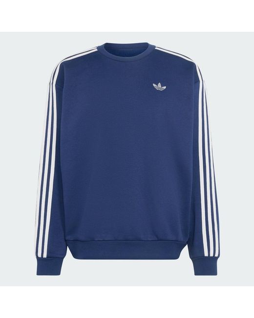 Adidas Blue Adicolor 3-Stripes Oversized Crewneck for men