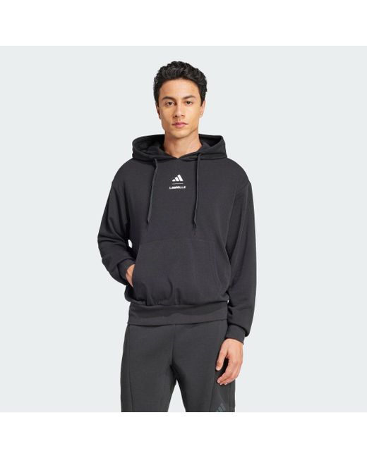 Felpa Con Cappuccio Les Mills Graphic di Adidas in Gray