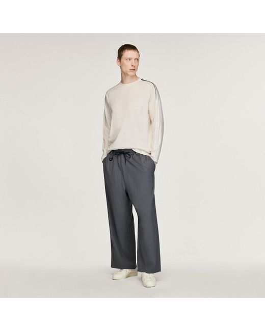 Adidas Natural Y-3 Oversized Gradient Stripes Long Sleeve T-Shirt