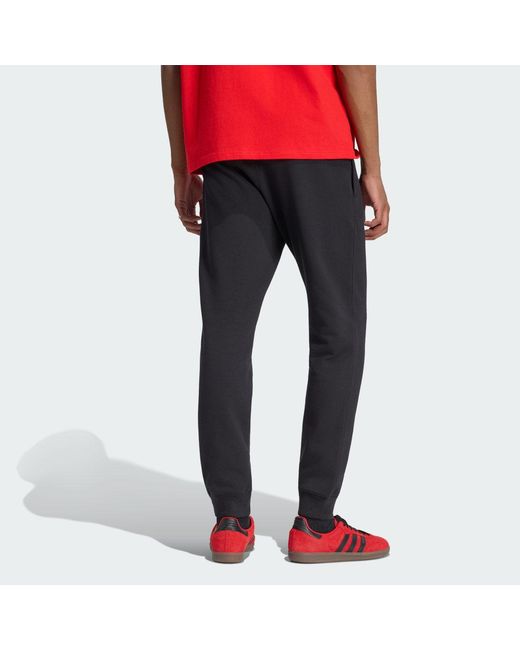 Adidas Red Trefoil Essentials Joggers for men