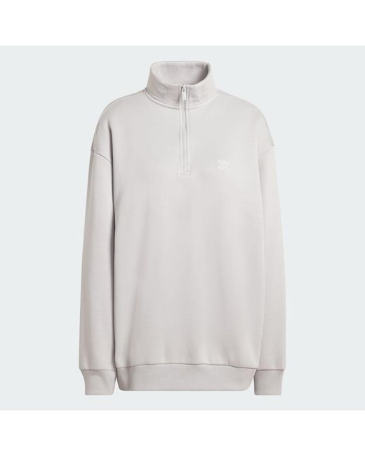 Adidas Gray Essentials Half-Zip Sweatshirt