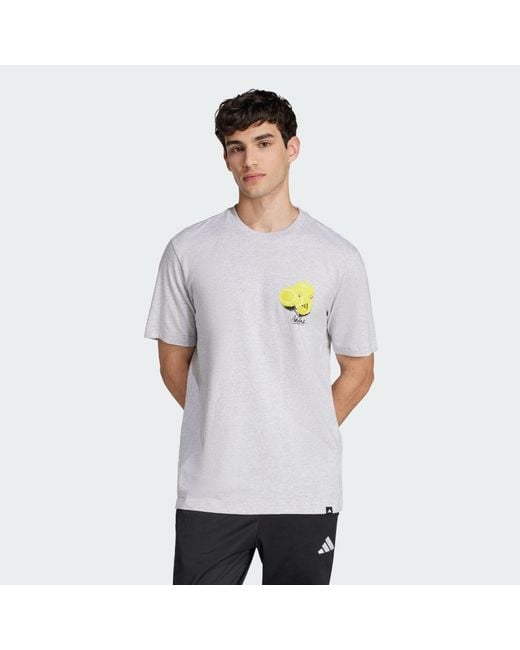 Adidas White Lounge Still Life Lemons Graphic Tee for men