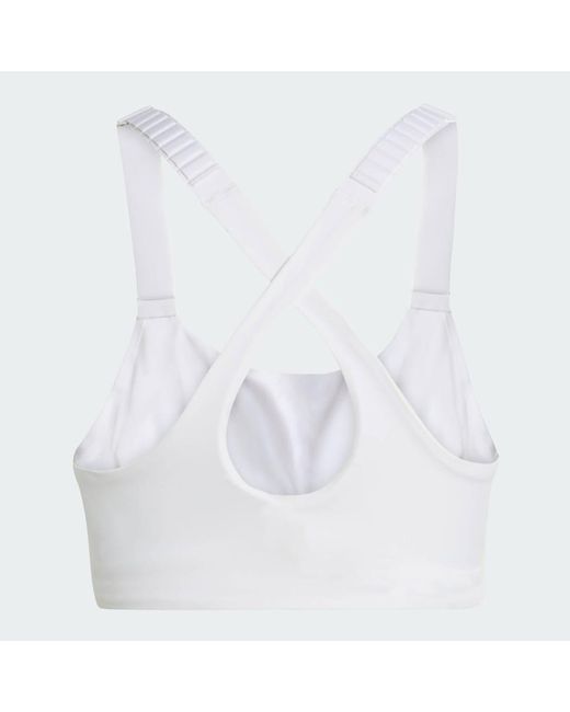 Adidas White Fastimpact Luxe Run High-Support Bra