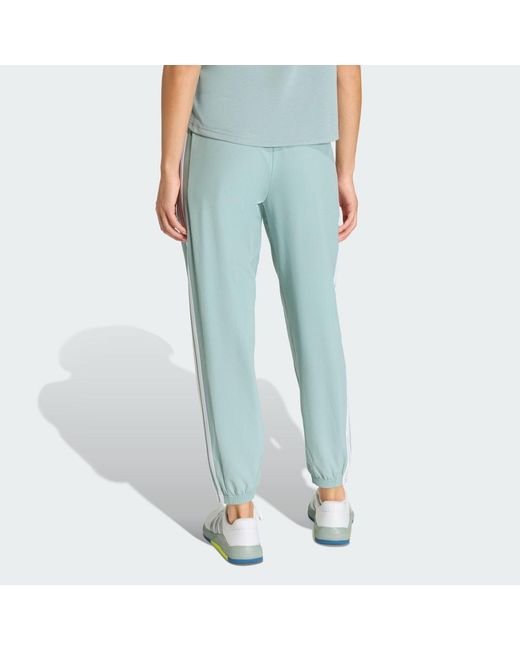 Adidas Blue Train Essentials 3-Stripes Woven Joggers