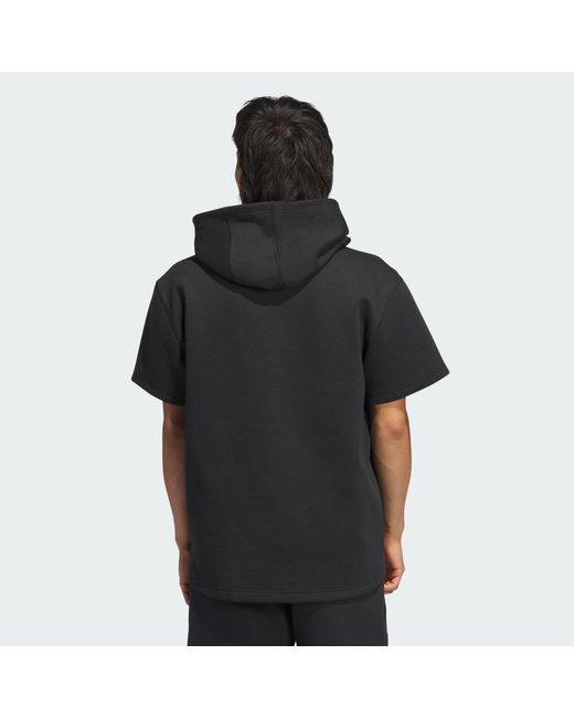 Adidas Black Dugout Short Sleeve Hoodie (Gender Neutral)