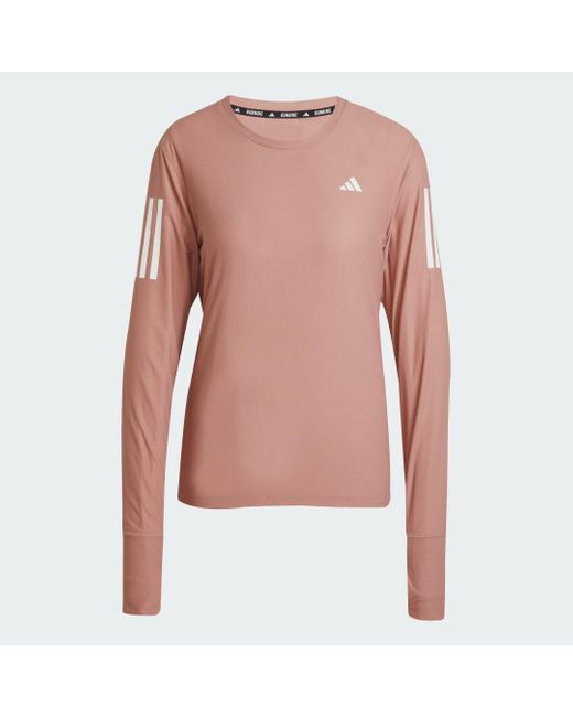 Adidas Pink Own The Run Long Sleeve Long-Sleeve Top