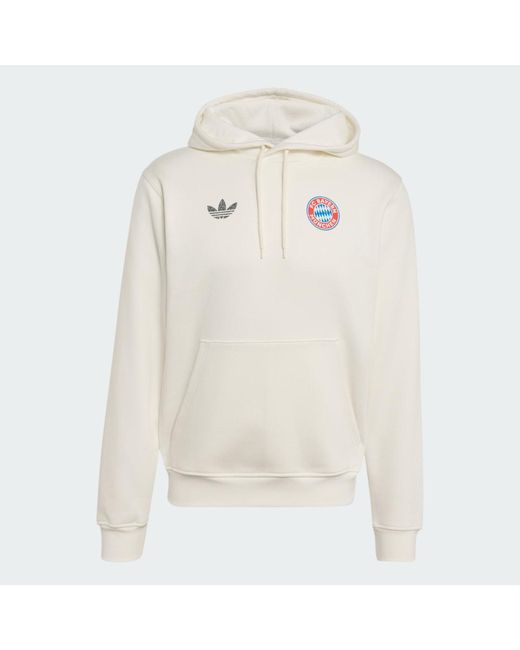 Adidas Originals White Fc Bayern Muenchen Og Graphic Hoodie for men