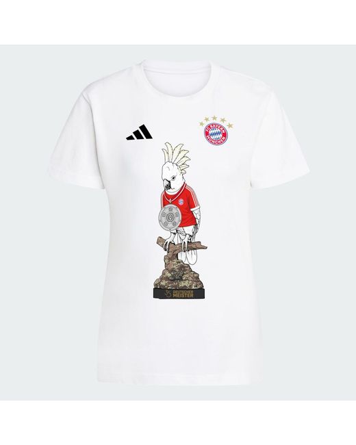Adidas White Fcb Bundesliga Winner T-Shirt