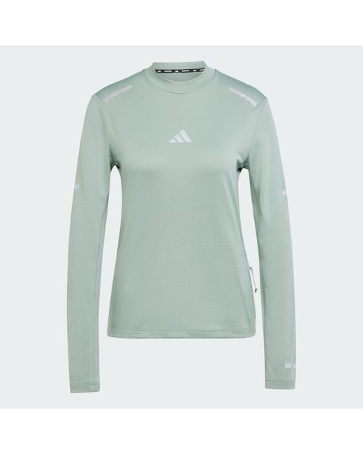 Adidas Green Ultimate Running Reflective Long Sleeve Tee