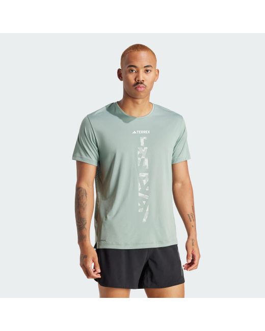 T-shirt da trail running Terrex Agravic di Adidas in Green da Uomo