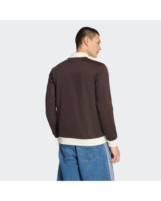 Track Top Iconico di Adidas in Brown da Uomo