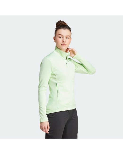 Adidas Green Terrex Multi Light Fleece Full-zip Jacket