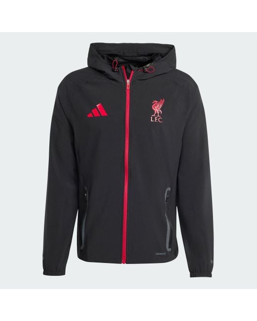 Adidas Black Liverpool Fc Tiro 25 Competition Vis Tech Travel Jacket for men