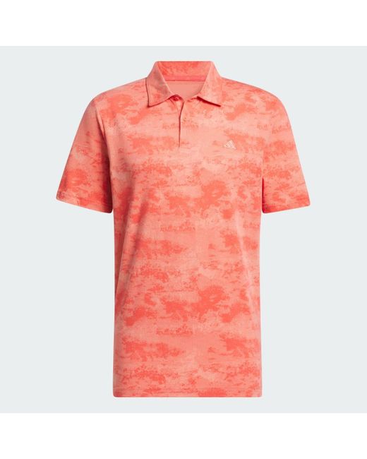 Adidas Red Go-to Printed Mesh Polo Shirt for men