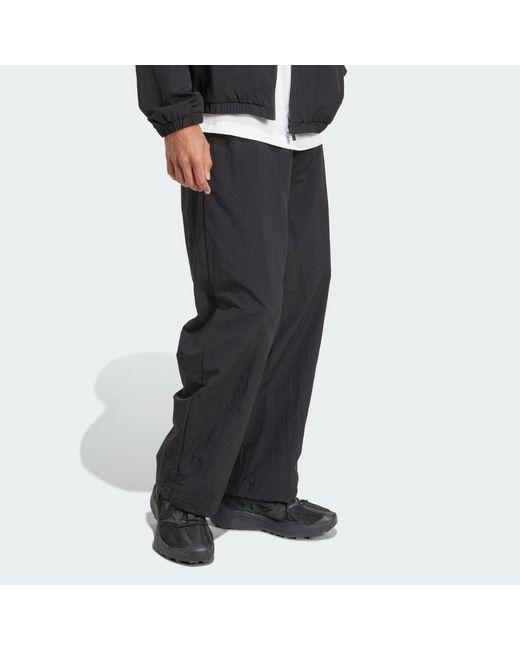 Adidas Black Essential Small Logo Woven Open Hem Pant for men