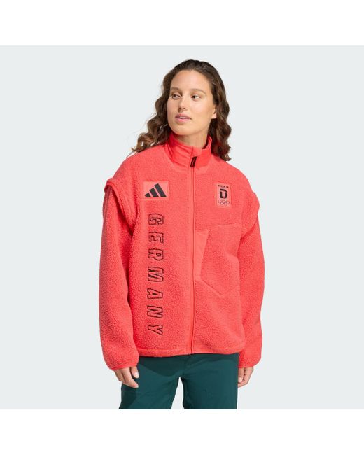 Adidas Red Team D Xploric High Pile Fleecejacke