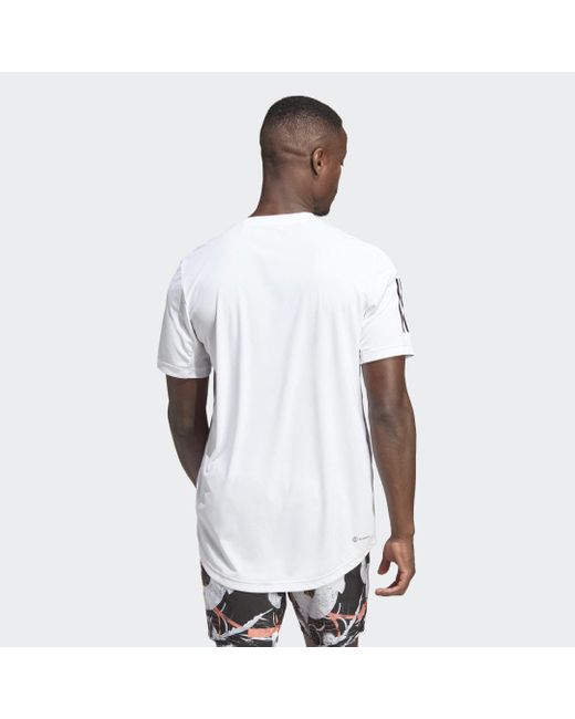 Adidas White Club 3-stripes Tennis T-shirt for men
