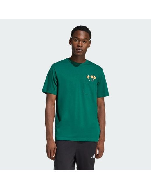 Adidas Green Novelty Dart Graphic T-Shirt for men