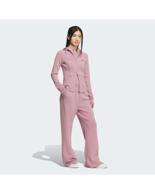 Adidas Pink Slim Knit Jacket