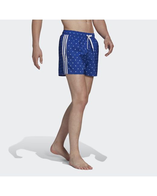 Adidas Blue Mini Logo Clx Swim Shorts for men