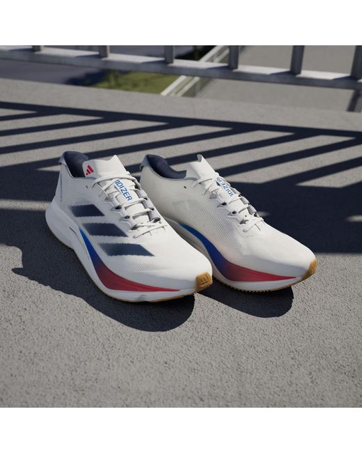 Adidas White Adizero Boston 12 Shoes for men