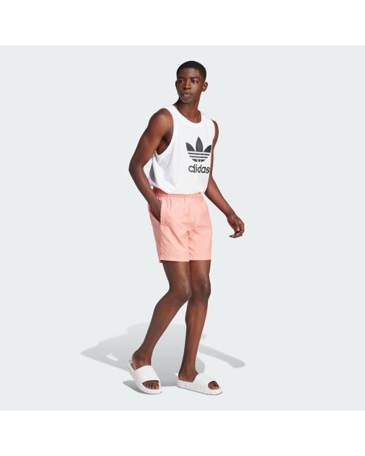 Adidas Pink Adicolor Essentials Solid Swim Shorts for men
