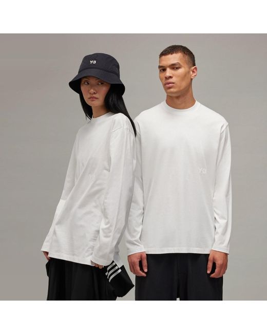Adidas White Y-3 Long Sleeve Long-Sleeve Top