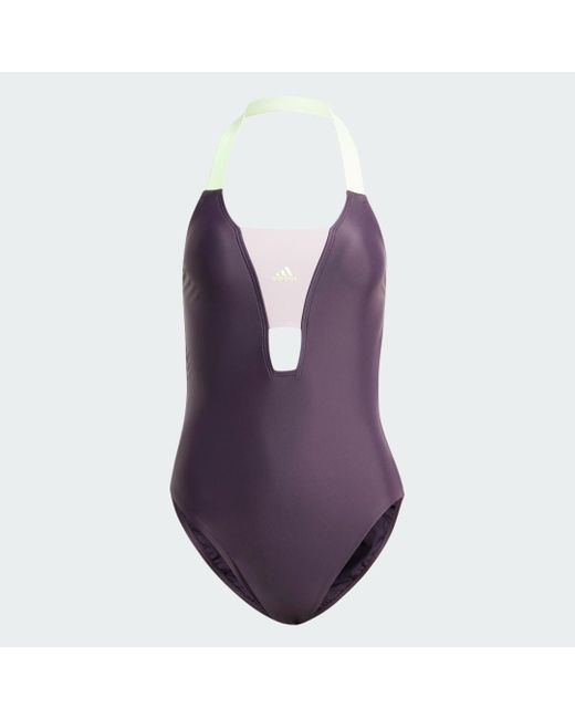 Adidas Purple Sportswear Colorblock Swimsuit