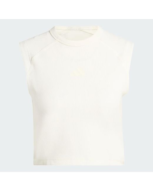Adidas White All Szn Rib Tank Top