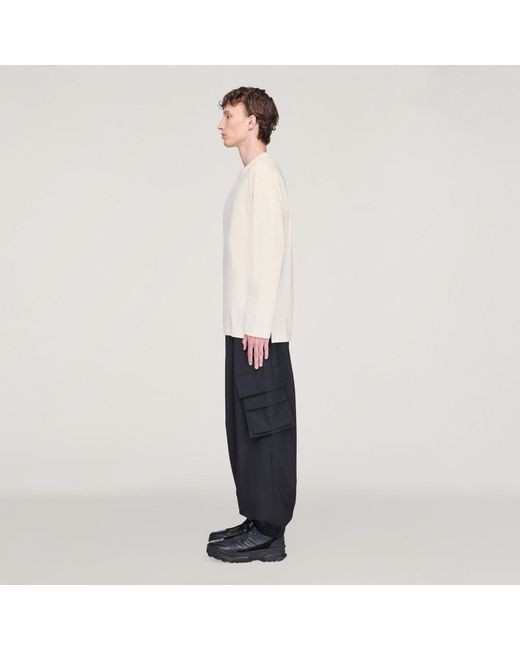Adidas White Y-3 Logo Long Sleeve Long-Sleeve Top