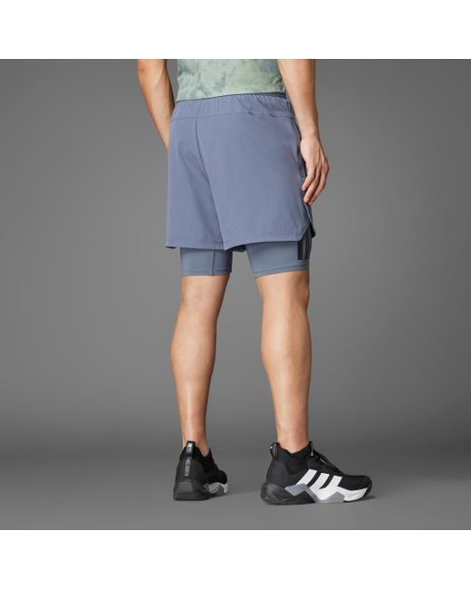 Short 2-In-1 Power di Adidas in Blue da Uomo