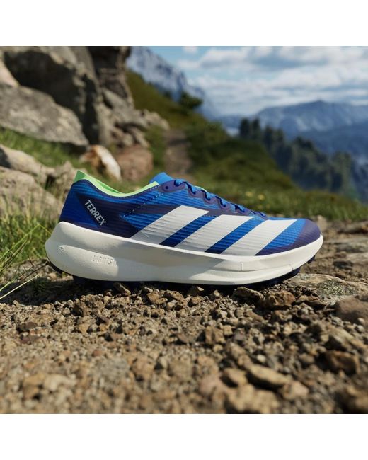 Adidas Blue Terrex Agravic Speed 2 Trail Running Shoes for men