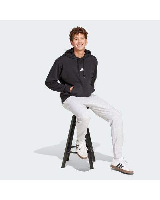 Adidas Black Essentials Feelcozy French Terry Hoodie for men