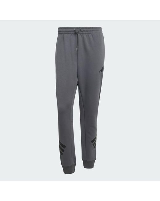 Adidas Gray Future Icons 3-Stripes Tracksuit Bottoms for men