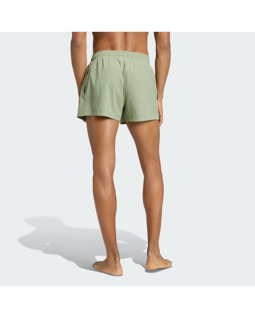 Adidas Green Logo Stretchy Knit Swim Shorts 3 Inch for men