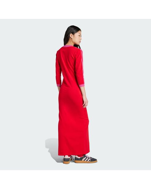 adicolor classics 3 stripes maxi dress red adidas Originals 3-Stripes in Adidas red