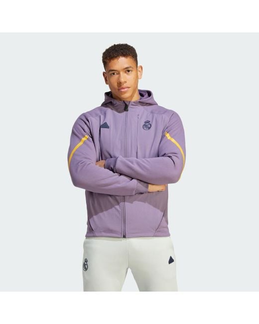 Veste à capuche entièrement Real Madrid Designed for Gameday adidas pour  homme en coloris Violet | Lyst