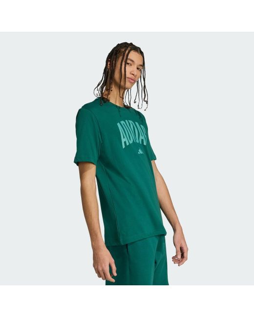 Camiseta Estampada Collegiate Lineage Adidas de hombre de color Green
