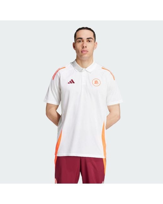 Adidas White As Roma Tiro 24 Competition Polo Shirt for men