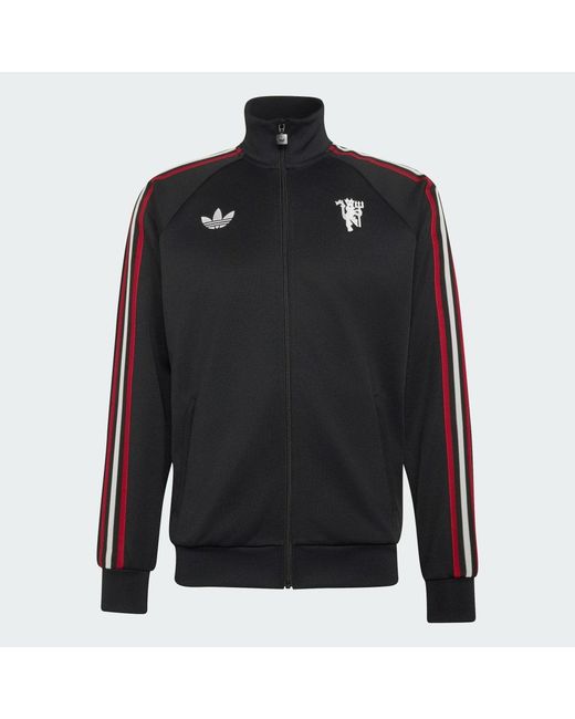 Adidas Black Manchester United Culturewear Full-Zip Track Jacket for men