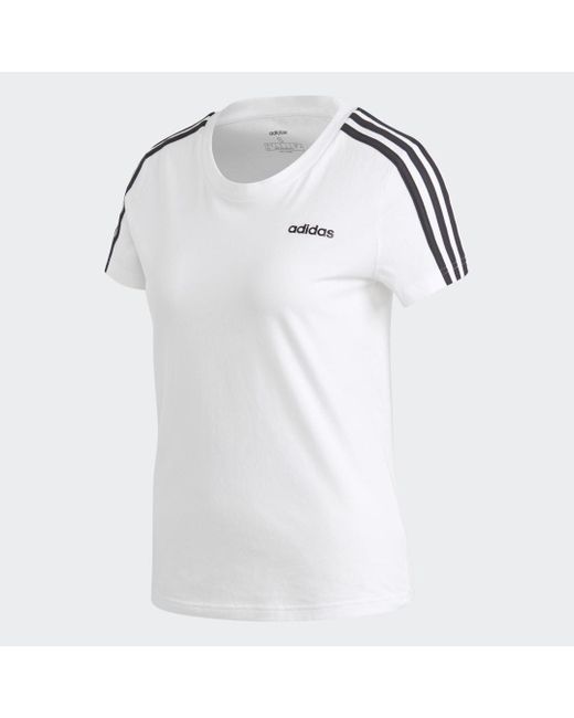 Adidas White Essentials 3-Stripes T-Shirt