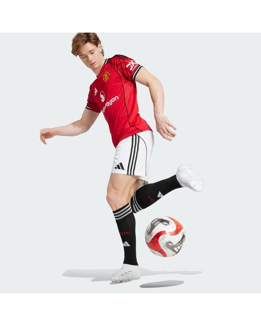Adidas White Manchester United 25/26 Home Shorts for men