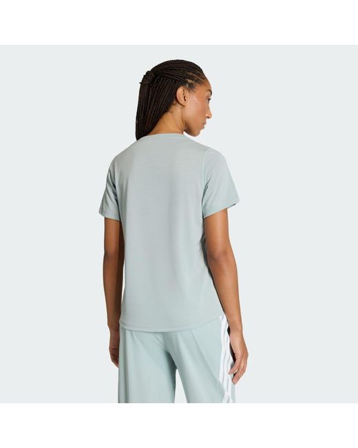 Adidas Blue Workout Essentials Scoop Neck T-Shirt